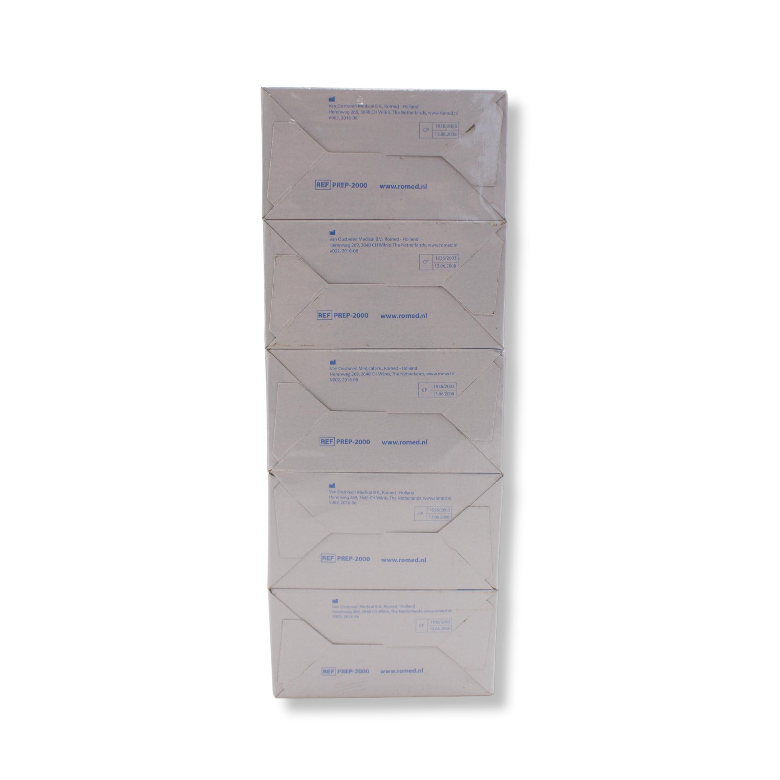 Romed Alkoholtupfer 65 x 30 mm, 2-lagig, Spar-Set 5 x 100 Stück, hygienisch eingesiegelt (1 Set = 1 x 5 x 100 Stück)
