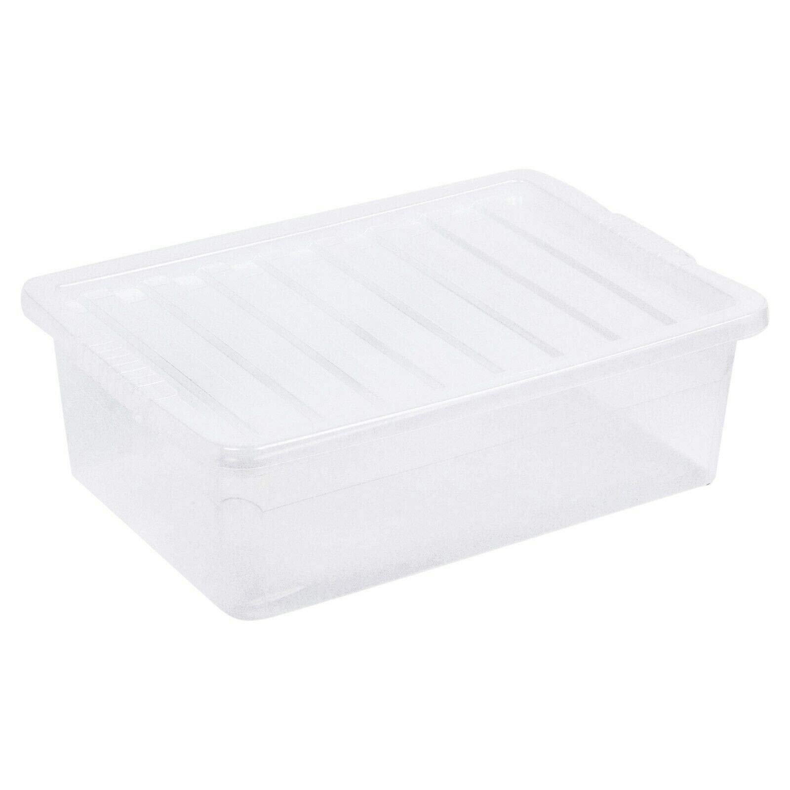 URBNLIVING 32 Liter Underbed Storage Box & Lid Clear