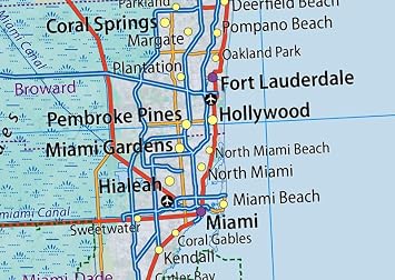 Physical Florida State Map - 23.3 x 16.5 Inches - Paper Laminated