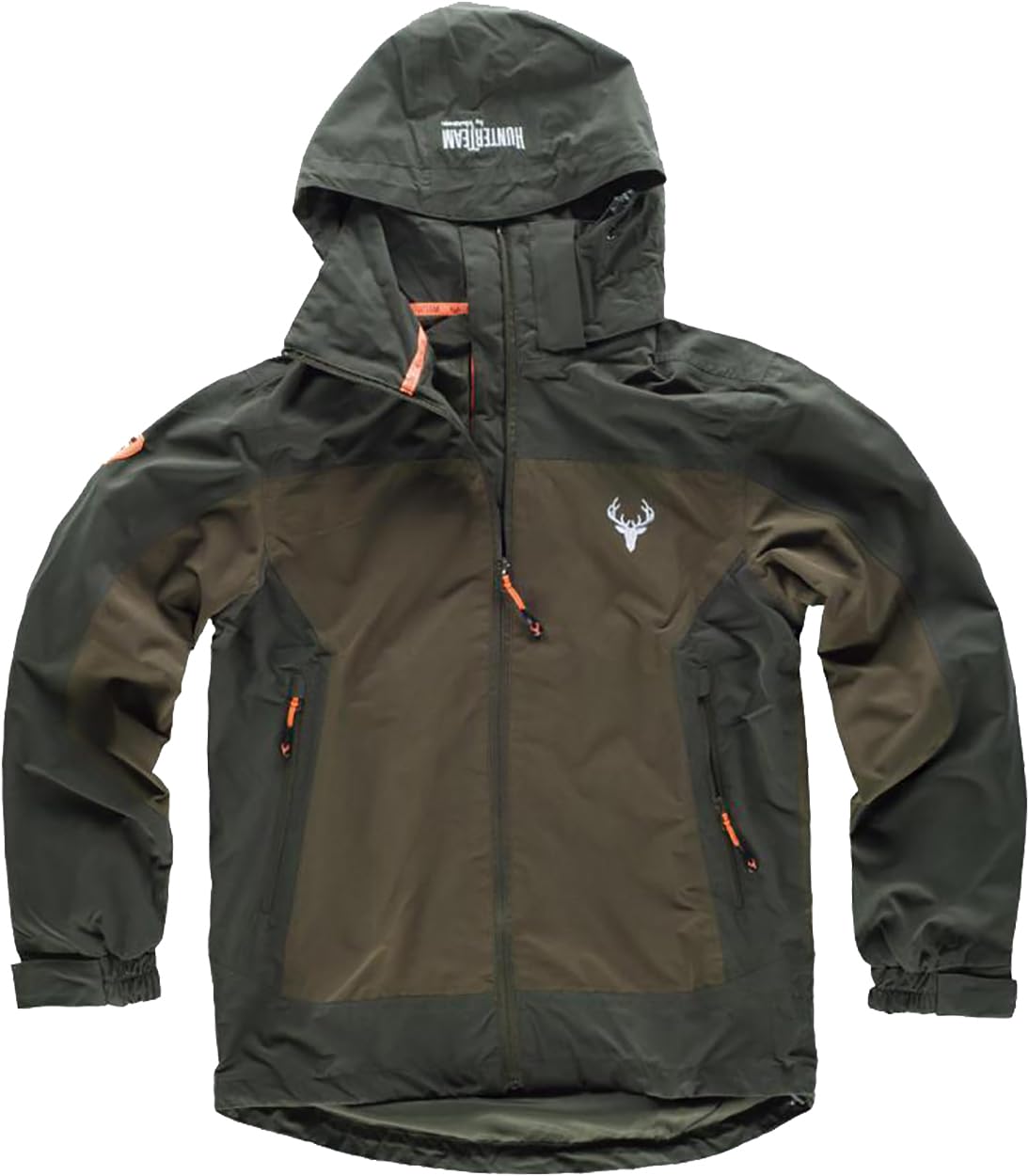 Work Team Chaqueta impermeable combinada, con 2 bolsillo laterales, con capucha. HOMBRE Verde Bosque+Verde Oliva M