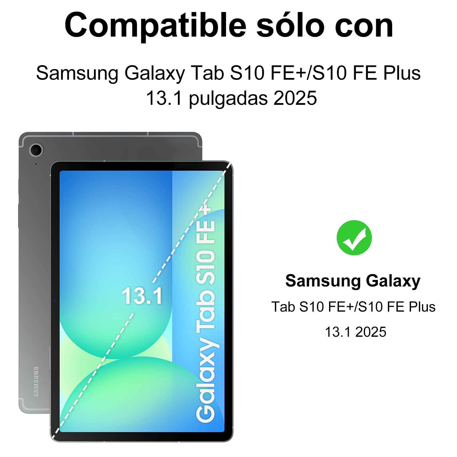 Funda Samsung Galaxy Tab S10 Fe Plus 13.1 Pulgadas con Teclado, Teclado Touchpad Retroiluminación en 7 Colores Español Ñ Inalambrico Desmontable con Trackpad para Samsung Tab S10 Fe Plus, Rosa