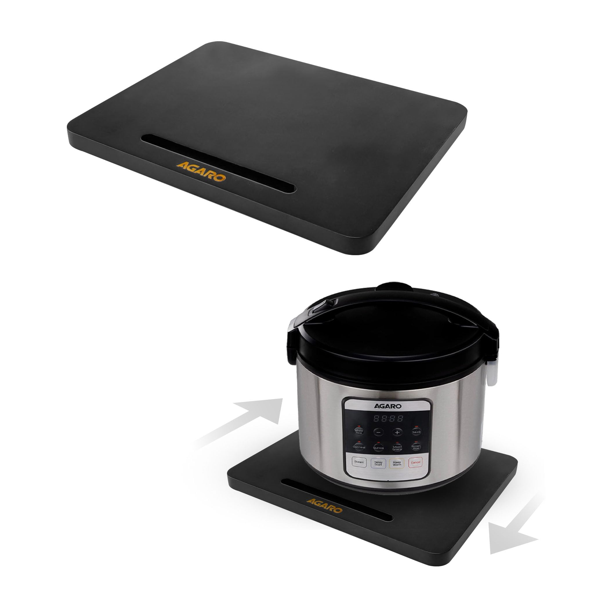 AGARO Elite Sliding Tray S1, for Kitchen Appliances, Smooth Countertop Slider Tray with Rubber Wheels for Coffee Machine, Mixer Grinder, Air Fryer, Micro Oven & More, Anti-Slip & Durable Build, Black-image-6