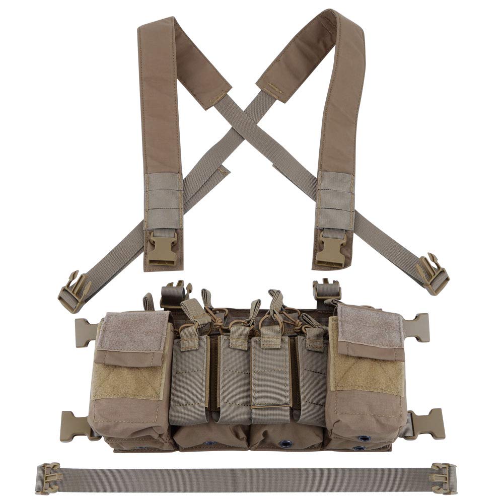 Harnais réglable en X pour Gilet de Torse avec 5,56 Pochettes de Fusil de 9 mm pour Airsoft Shooting Wargame Paintball