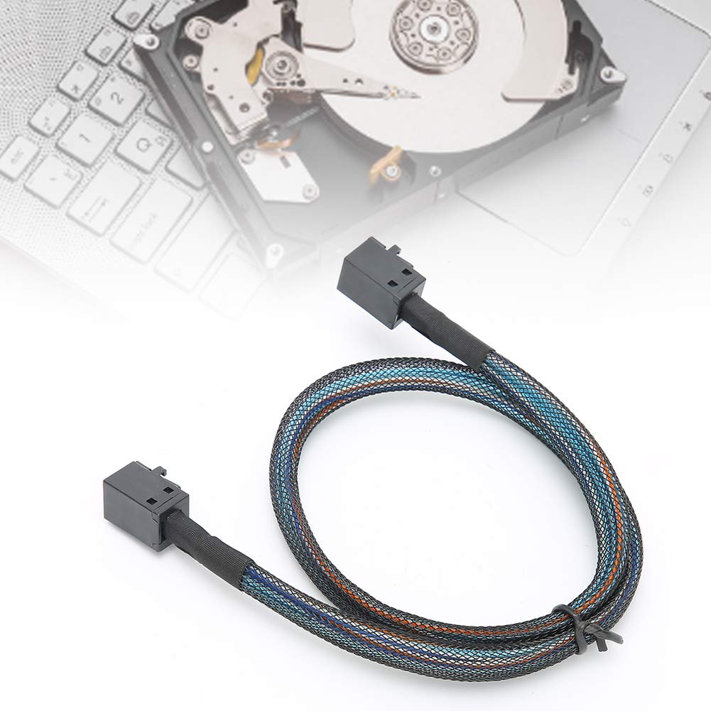 Mini SAS Kabel, 1Meter/0.5Meter SFF-8643 zu SFF8643 H0106 Server Kabel, 12 Gbit/s Nylon geflochtener SAS Festplatten Adapter Kabel Datenkabel(1m)