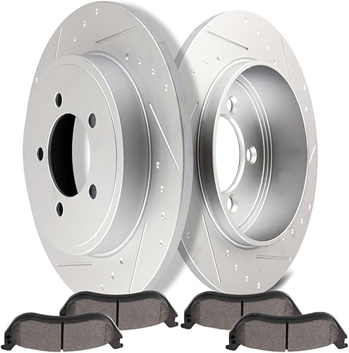 Miniatura 199 de Kits de frenos y rotores, rotores de freno SCITOO y 8 pastillas de cerámica para 08-12 para Chrysler Town & Country, 08-12 para Dodge Grand Caravan