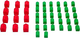 Comprar 32 Casas y 12 Hoteles para Juegos de Mesa Compatibles con Monopoly | Accesorios de Repuesto y Expansión | Fabricado en España | PLA Biodegradable | Juego Familiar Clásico