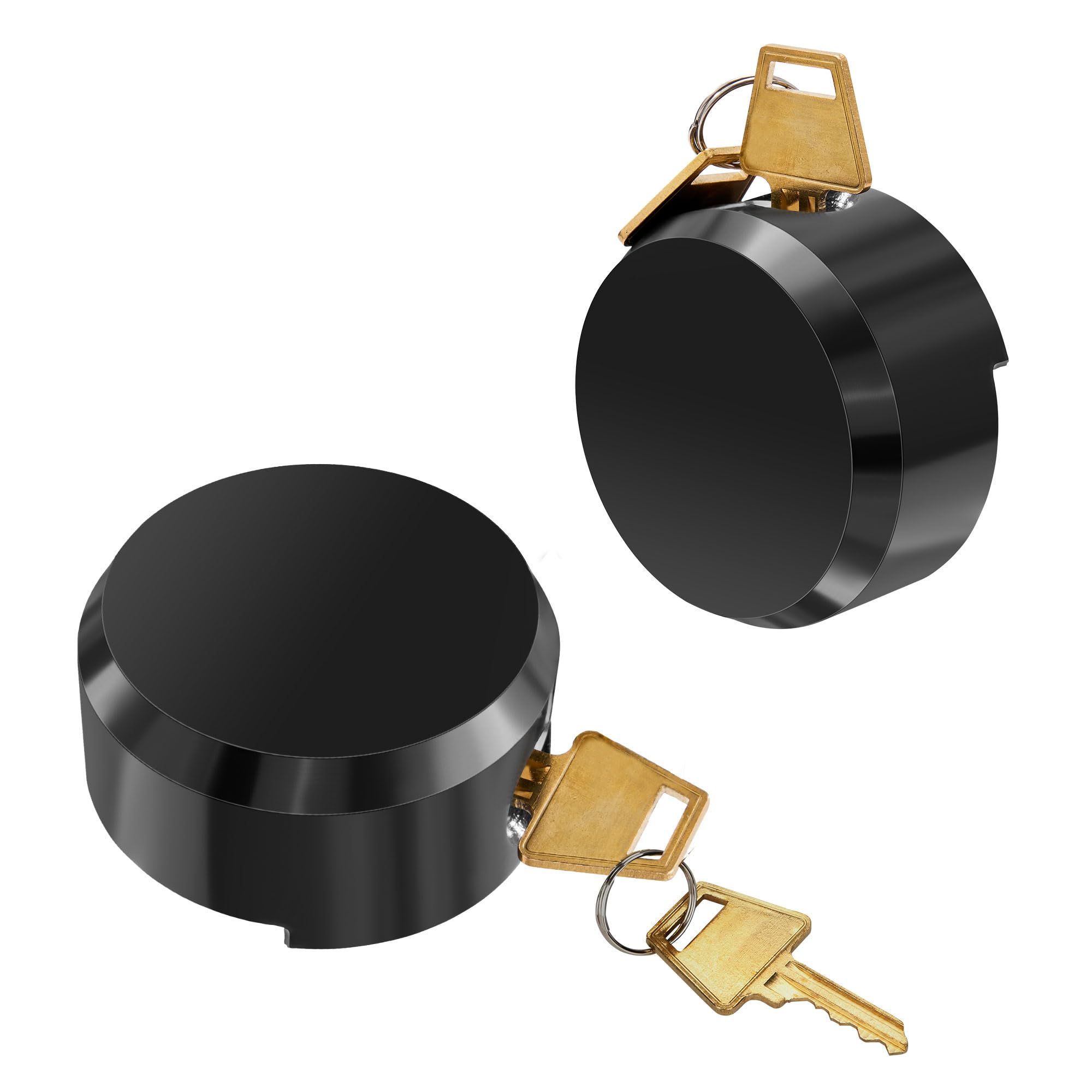 2 Pieces Heavy Duty Hidden Shackle Puck Locks, Hidden Shackle Padlocks Keyed Alike Trailer Puck Padlocks with Enlarged Lock for Vans, Black
