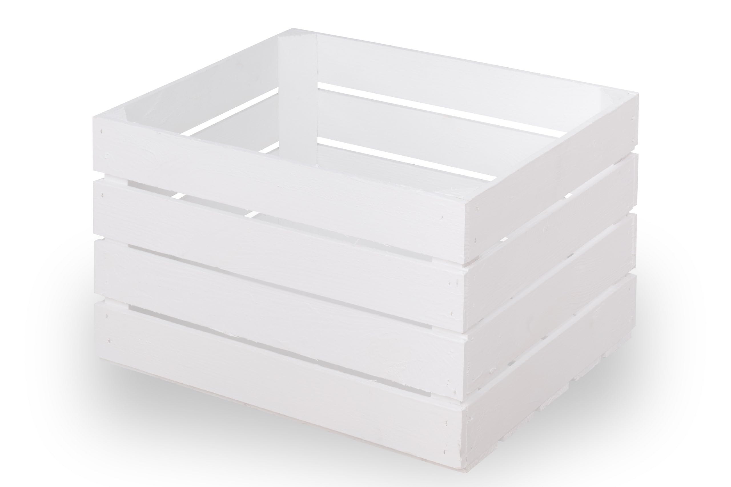 Cassetta per frutta in legno, 50 x 40 x 30 cm, colore bianco