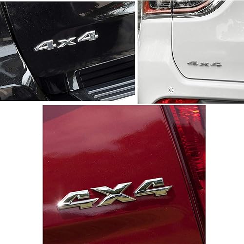 Miniatura 7 de Adhesivo de emblema de 8.8 pulgadas, 4 x 4, 1 paquete de calcomanías cromadas de repuesto para Dodge Ram 1500 2500 3500, Jeep Grand Cherokee Compass