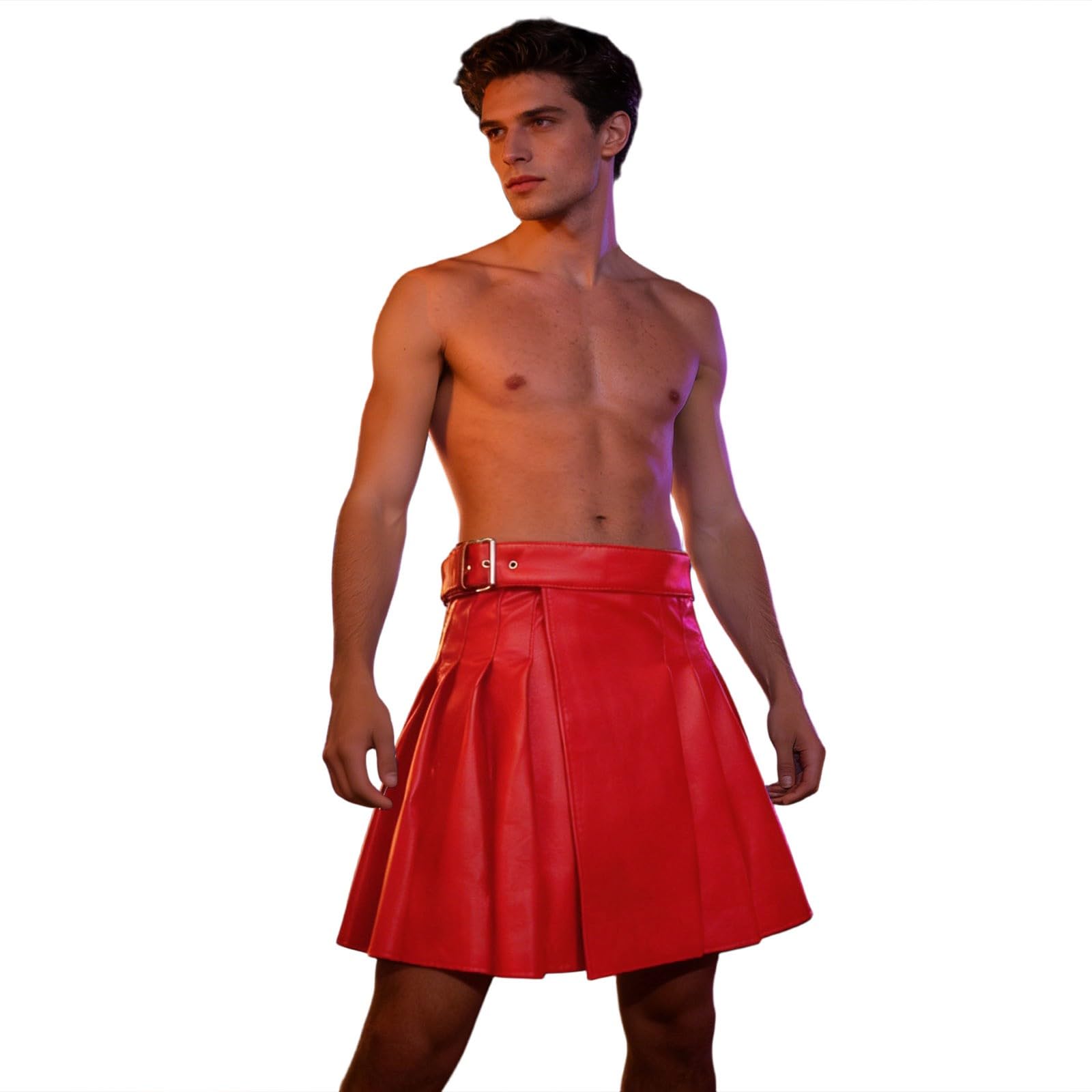 Jupe écossaise homme décontractée kilt rouge médiéval rétro pour festival