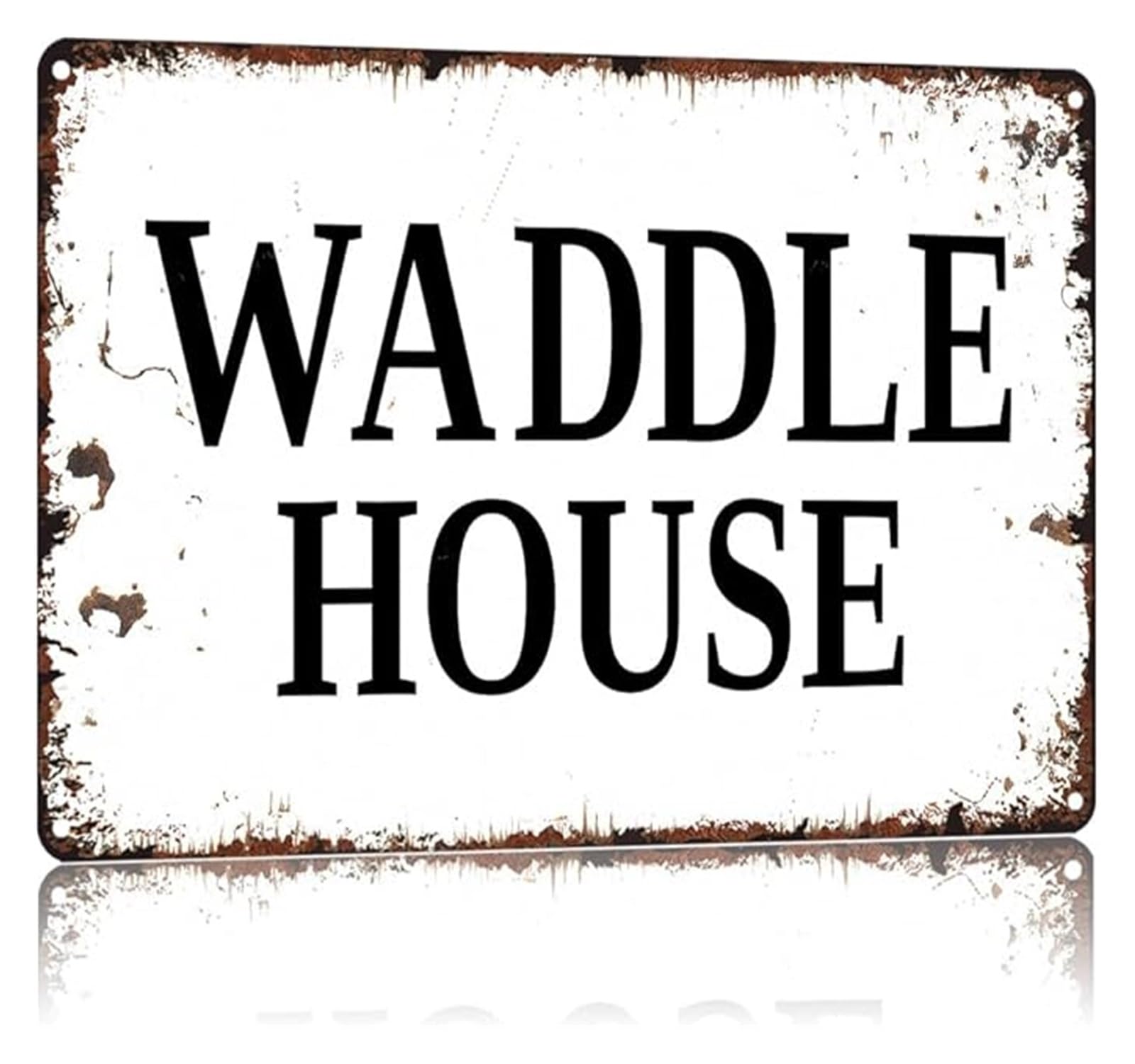 IDGTTLDF Waddle House Metal Sign Whimsical Farmhouse Humor Vintage Tin Sign for Kitchen Coop Garden Wall Decor Country Home 8 X 12 in