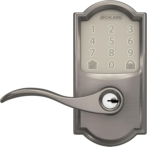 Miniatura 11 de Schlage FE789WB CAM 619 Acc Encode WiFi Accent Lever - Cerradura inteligente con palanca, cerradura de puerta de entrada sin llave con pantalla