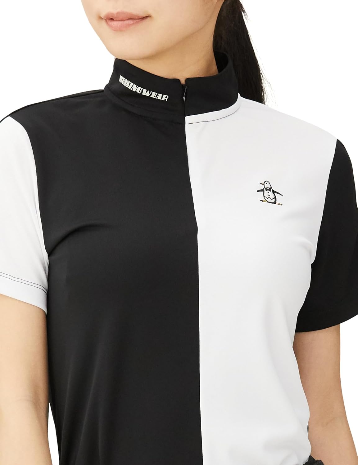 新品マンシングウェアハーフジップ長袖シャツ 吸汗速乾 UVカット　М　ゴルフ Munsingwear 【SUNSCREEN 吸汗速乾 ハーフジップ長袖シャツ