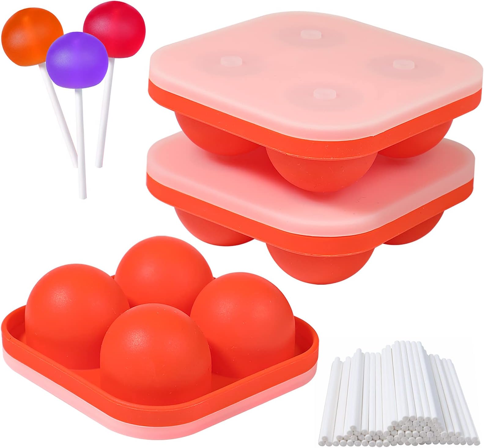 Silicone Lollipop Mold With 20 Sticks: Candy Chocolate Bonbon Tool - View #8