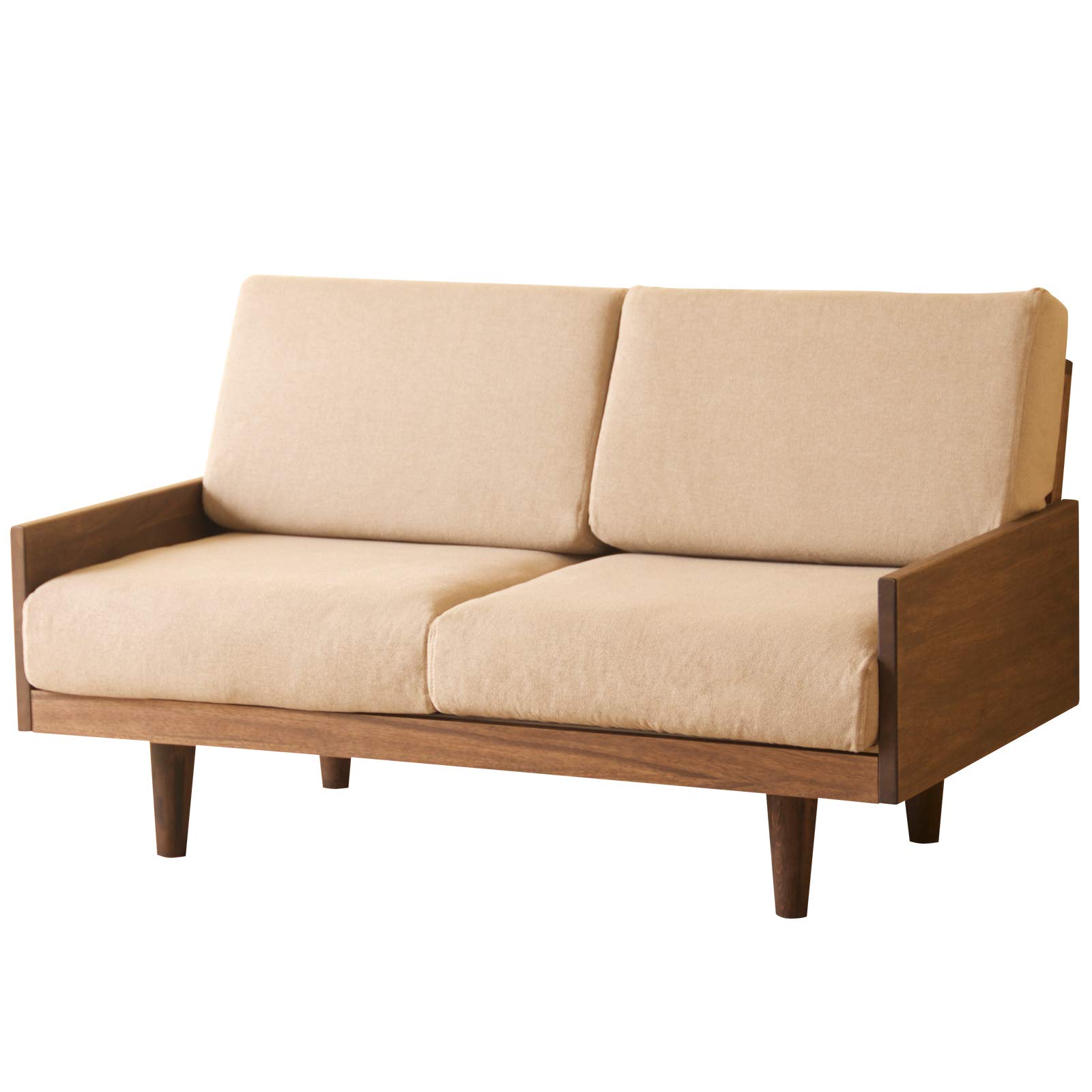 モルト 2人掛けソファ ベージュ Amazon｜ソファ「モルト【2人掛け】」 (フレーム：ブラウン, ベージュ