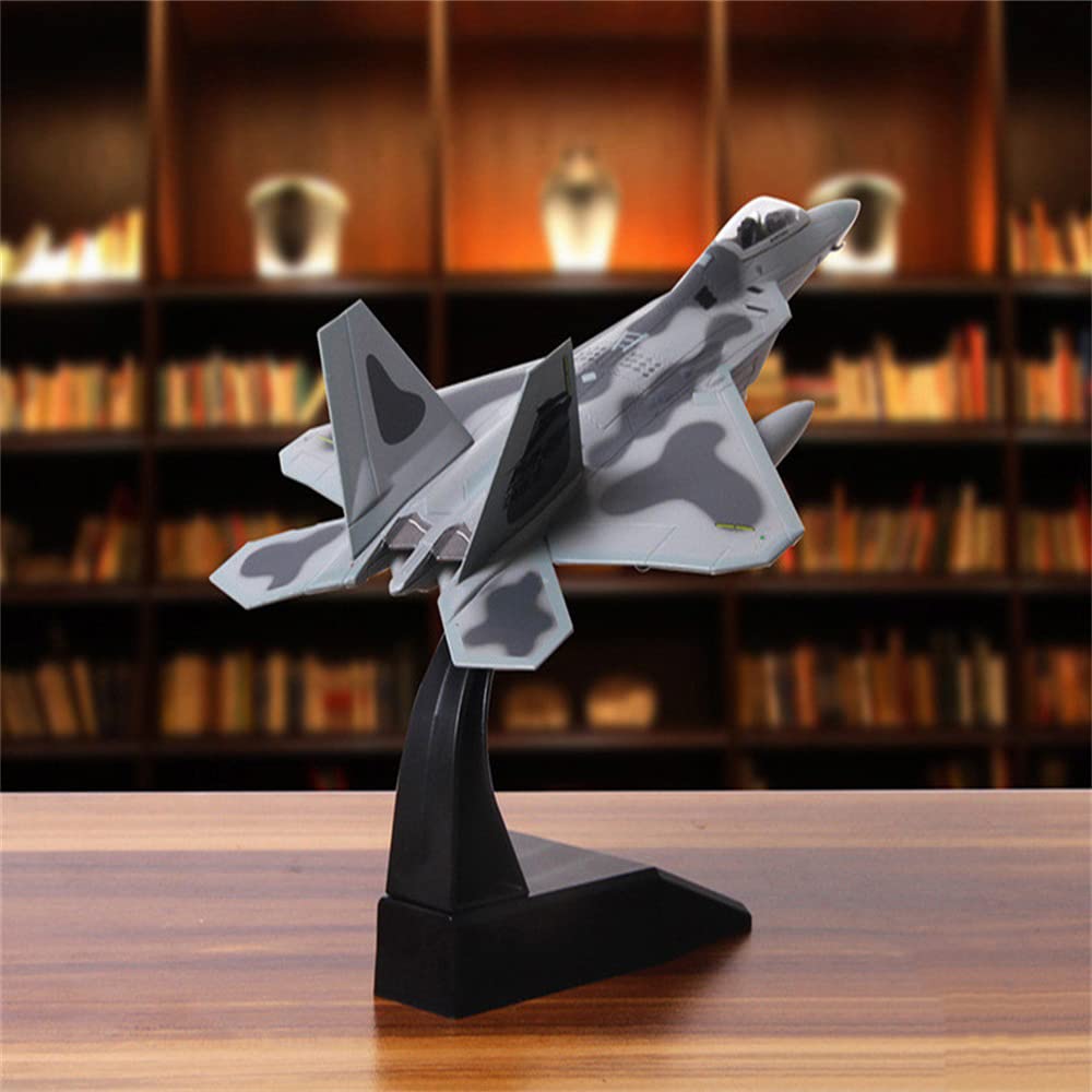 ZEZEFUFU 1/100 Scala F-22 Raptor Fighter Modello Aereo Militare Aereo per Aviazione Collezionismo con Espositore