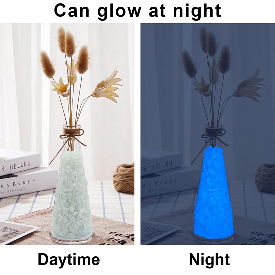 100 Pezzi Pietre Luminose per Giardino, Arredo Giardino, Decorazioni Giardino, Terrario, Sentieri, Cortile, Vaso di Fiori, Acquario, Piscina (Bianco)