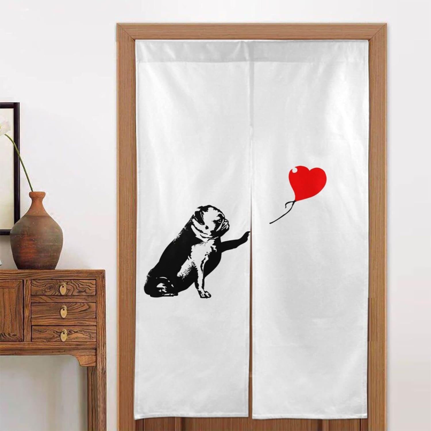 パグ のれん ロング 暖簾PUG犬柄 イヌ  間仕切り 洋風 おしゃれ パグ雑貨 楽天市場】パグ ロング 暖簾PUG犬柄 イヌ 間仕切り 洋風