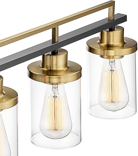 Miniatura 5 de Emliviar Lámparas de baño de 36 pulgadas con pantalla de vidrio transparente, modernas luces de tocador sobre espejo para baño, dormitorio, pasillo,