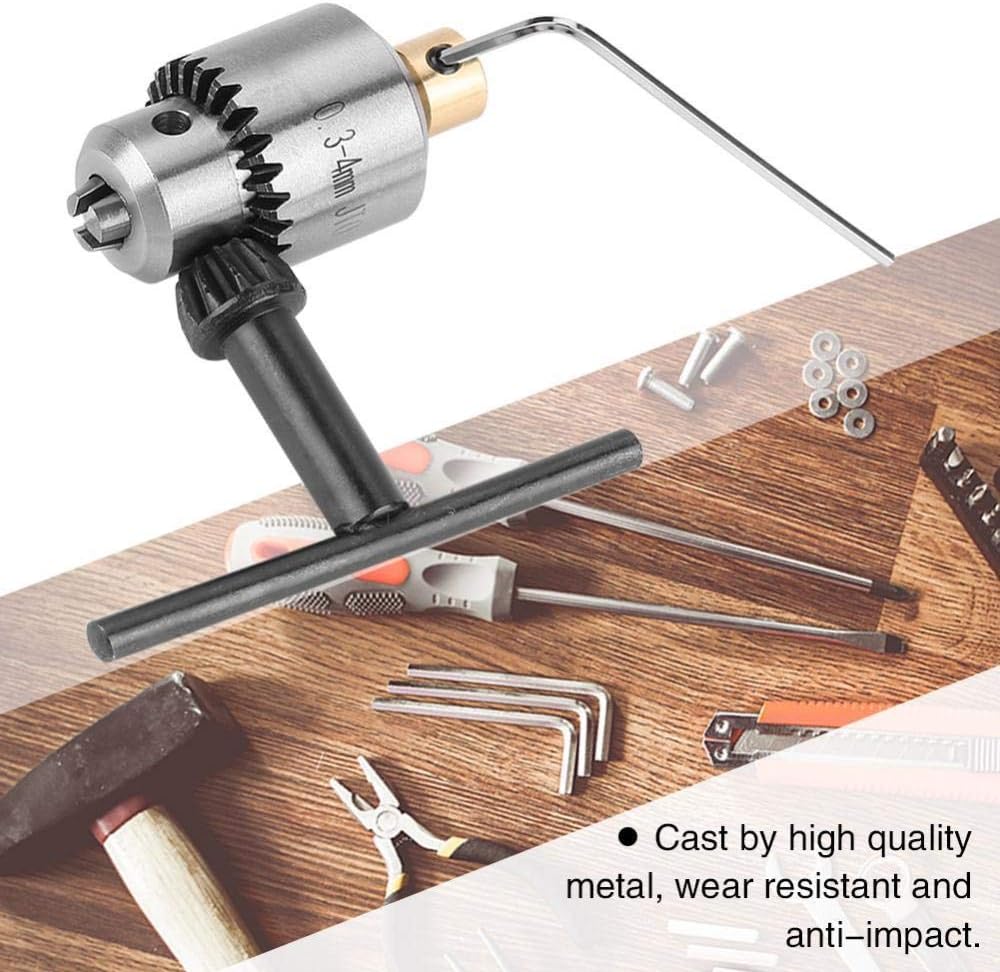Drill Chuck 0.3-4mm Taper Mounted Lathe Electric Drill Chuck & Wrench & Chuck Key for Drill Press