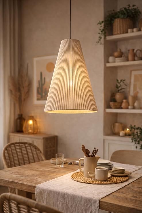 Makrome Bohem Avize, Modern Tarz, Rustik Avize, E27 Duylu, Cafe Aydınlatma [Enerji Sınıfı A]