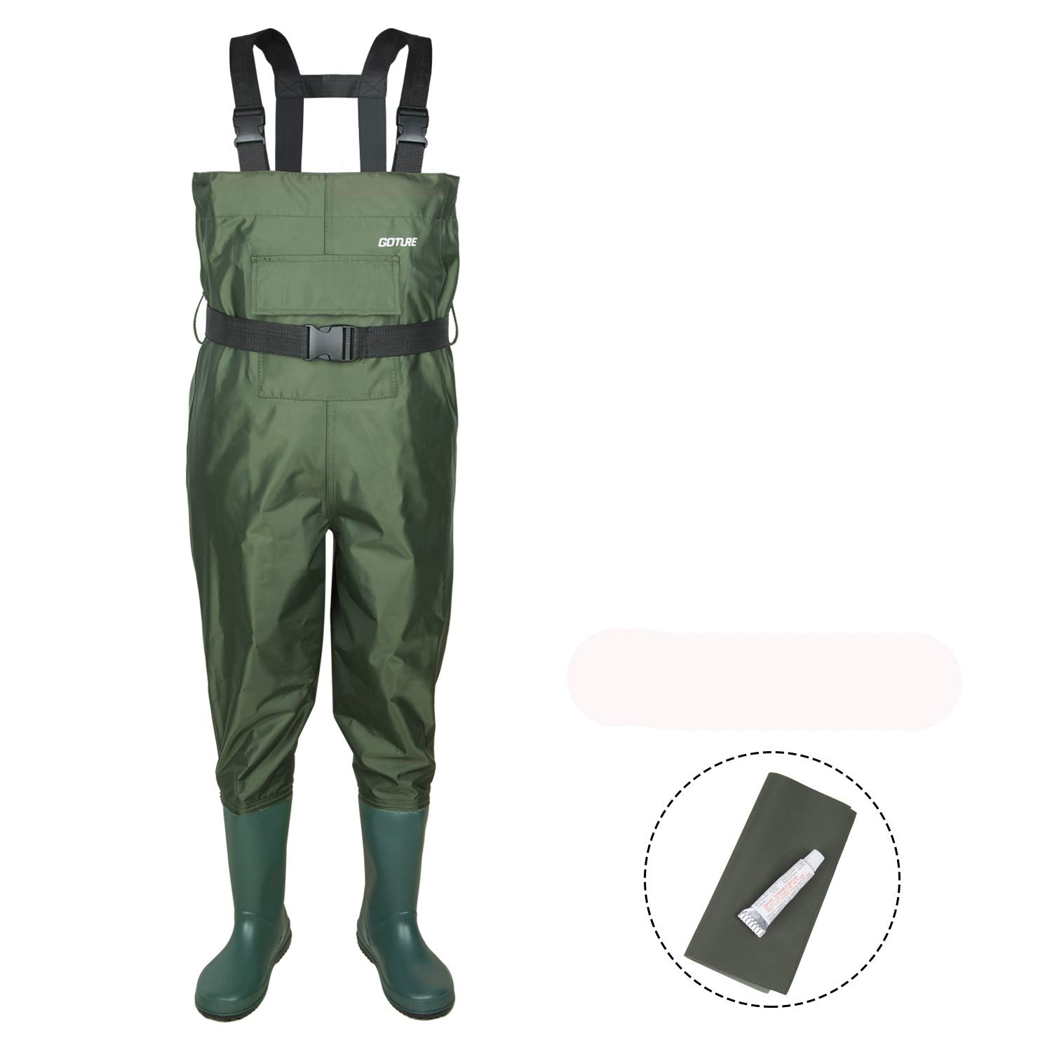 Goture Chest Waders for Kids - Waterproof Youth Waders with Boots, Breathable Lightweight Fishing Waders for Toddler Children