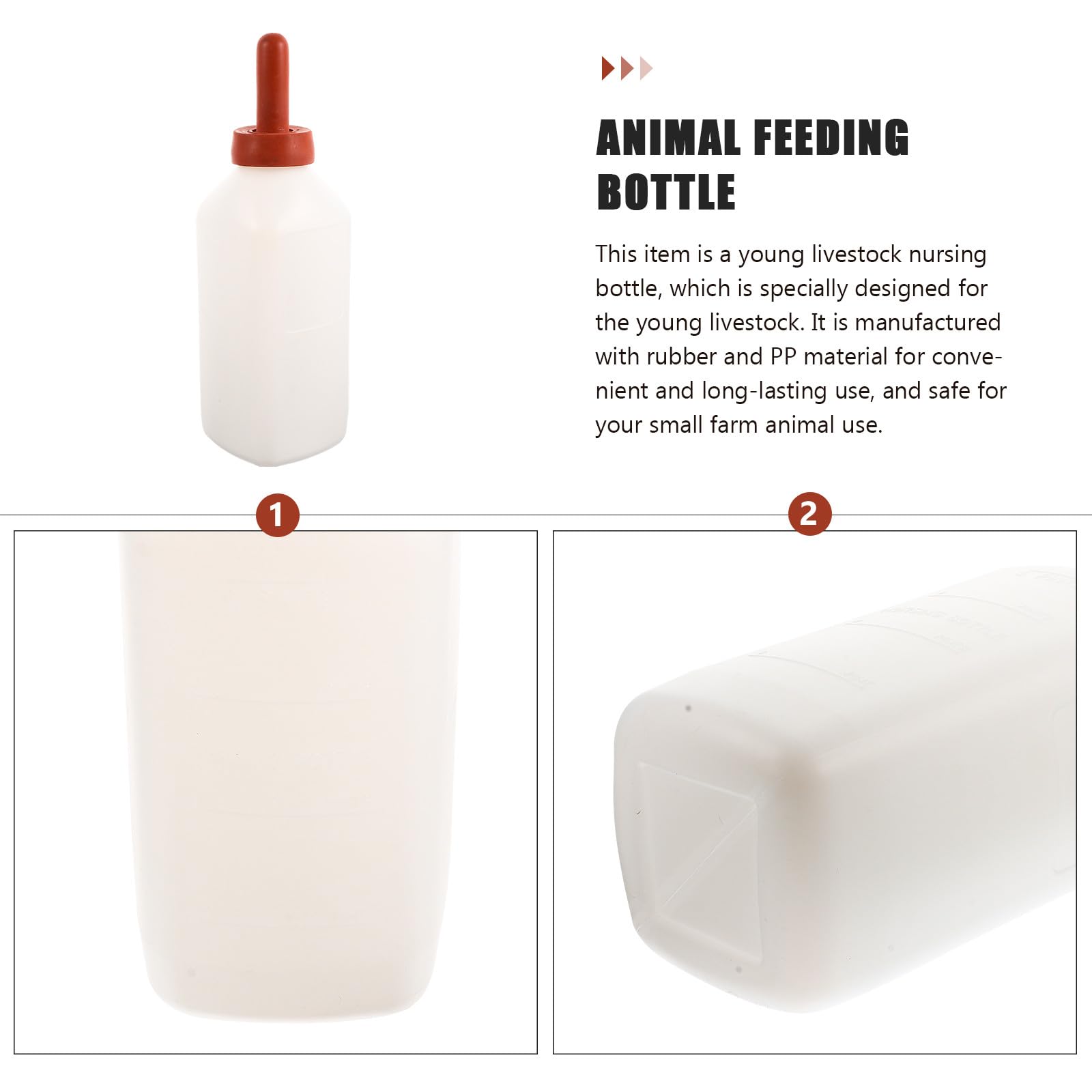 Tofficu 2 L Kälbermilchflasche aus Gummi und Pp Tropffrei und Leicht zu Reinigen Nutztiersäuglingsflasche für Einsatz dem Bauernhof oder Hause