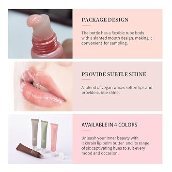 5PCS Lip Glossy Butter Balm Set, Instant Hydrating Nourishing Lip Mask