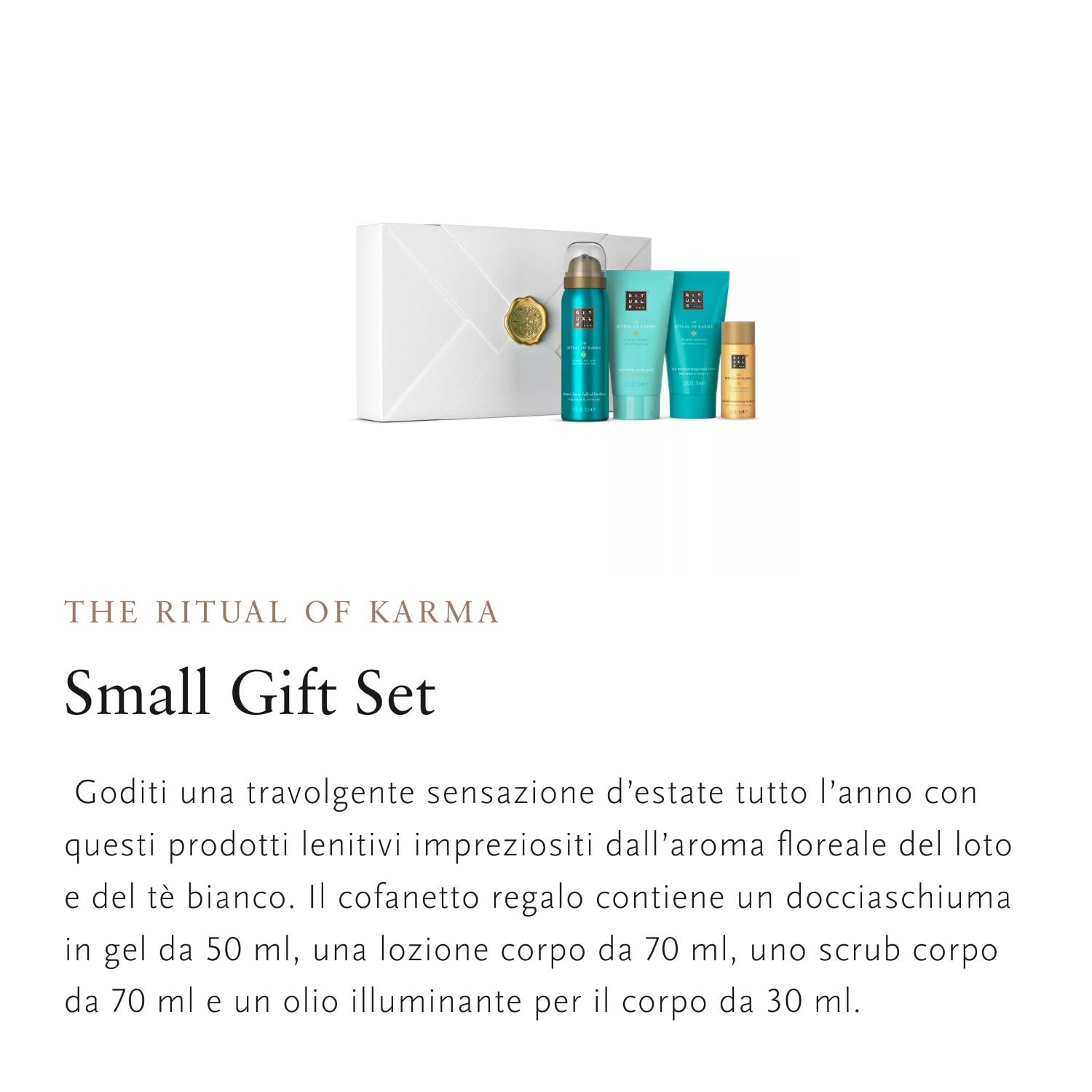 RITUALS Zestaw upominkowy Soothing Treat z serii The Ritual of Karma, zawiera: piankę pod prysznic, krem do ciała, peeling do ciała, olejek do ciała, 1112243