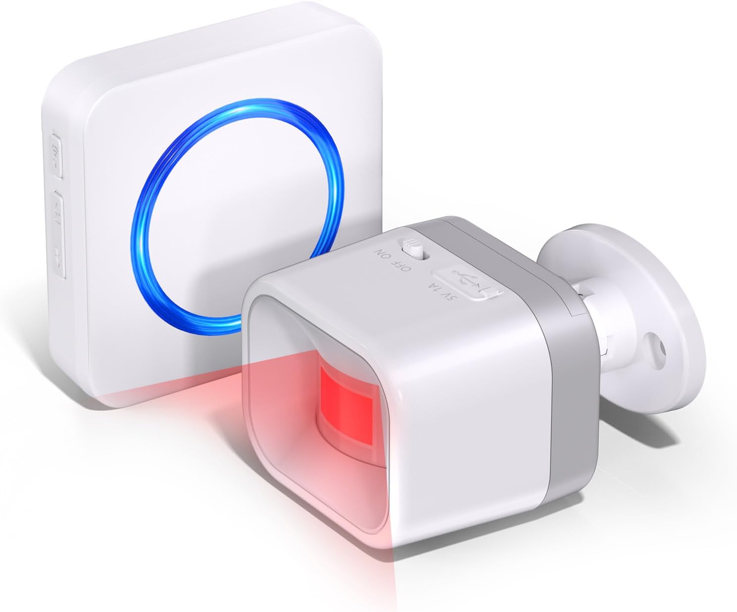 Wireless Motion Sensor Door Chime, Motion Detector Alarm Indoor with 500 FT Range Security Alert Monitor System for Home/Garage Door/Store, USB/Battery Powered