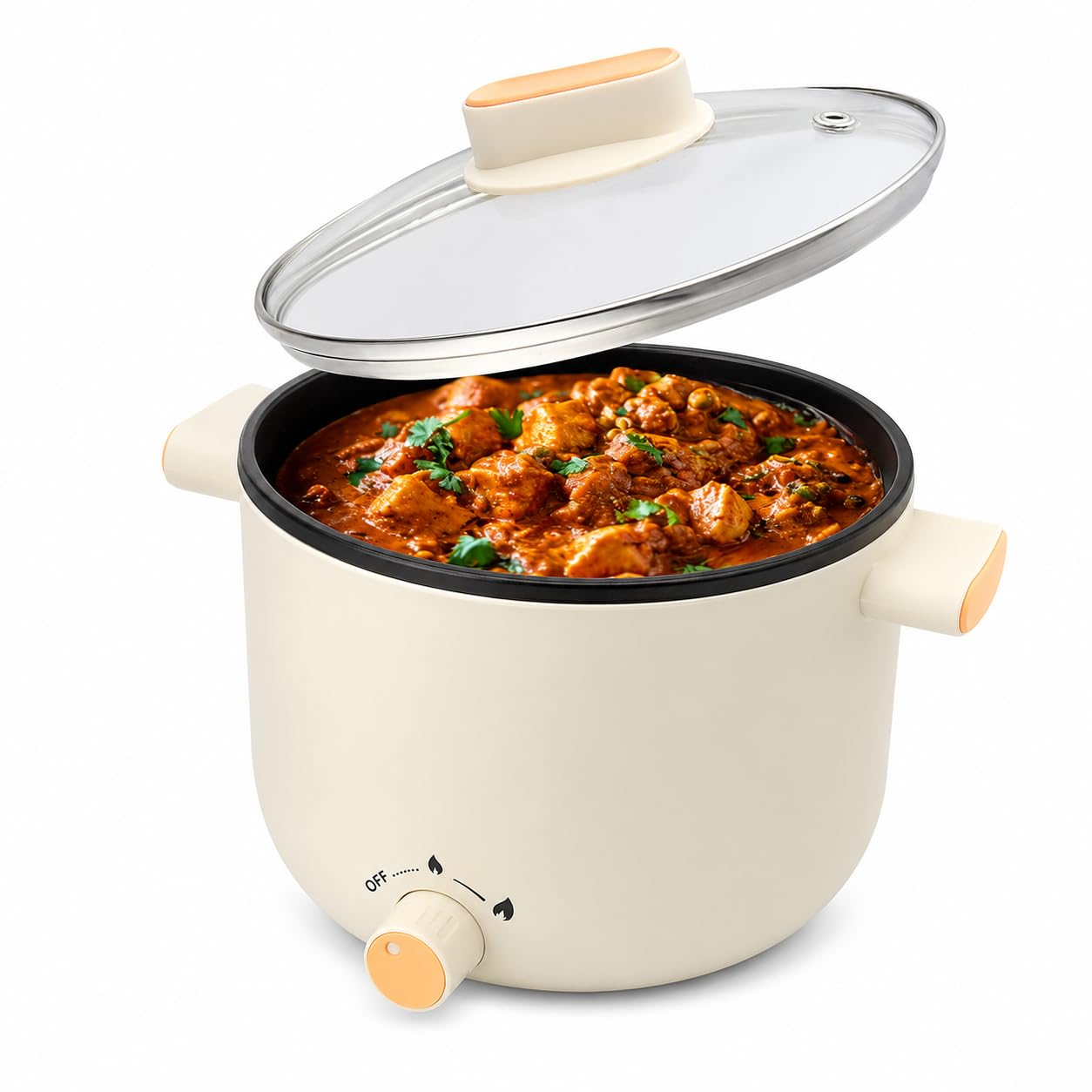 Multipurpose Electric Cooker Kettle with Ceramic Coating 1.2L 600W | Boil, Steam, Fry, Sauté, For Hostel & Travel, Glass Lid Included, Water, Tea, Soup & More, Non-stick Inner Pot-image-13