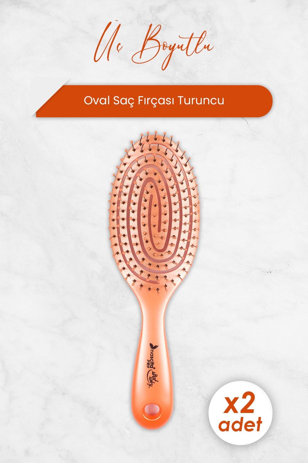 Nascita Professional Üç Boyutlu Oval Saç Fırçası Turuncu x 2 Adet
