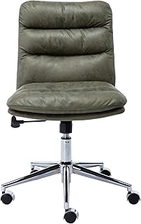 Wahson Sedia da Ufficio in Ecopelle Sedia da Scrivania Girevole Altezza Regolabile, Sedia da Computer per Casa Senza Braccioli,Verde