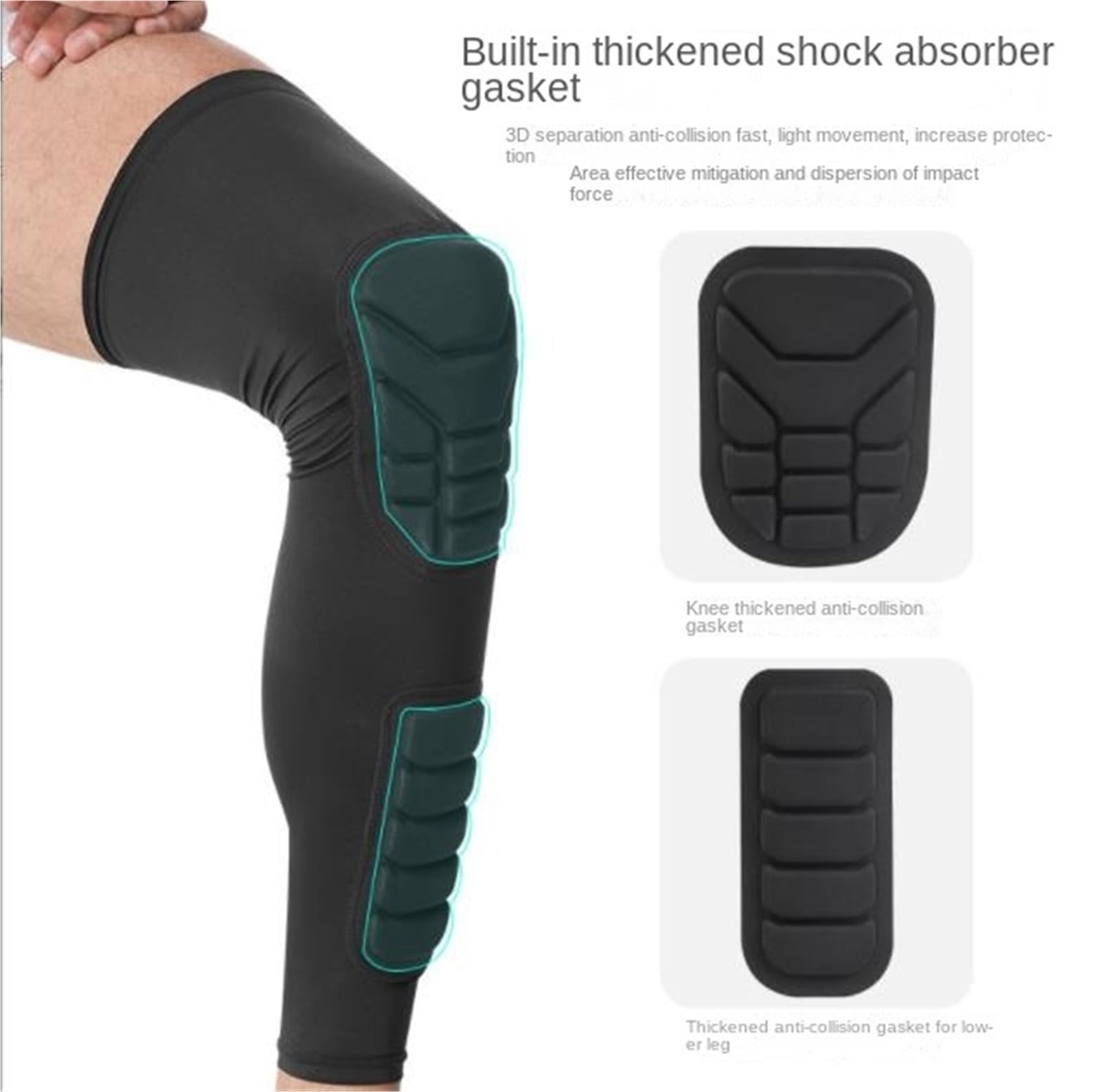 Riutilizzabile Ginocchiera Ginocchiera for Polpaccio, Protezione for Imbottitura, Ginocchiera Imbottita for Compressione Sportiva Stabilizzante Supporto Ginocchio(Black,M)