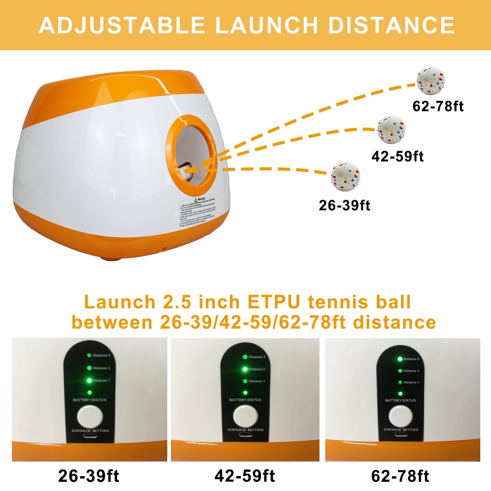 Lanceur de balle automatique avec télécommande pour chien, distance de projection réglable pour jouer en plein air