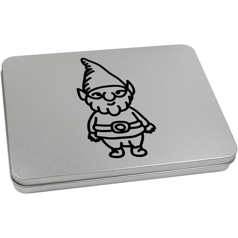Azeeda 220mm 'Garden Gnome' Metal Hinged Tin/Storage Box (TT00080996)