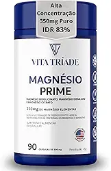 Magnésio concentrado 350mg bisglicinato, dimalato, citrato - 90 cáps 83% IDR - Vita Tríade