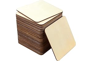 40Pcs Unfinished Laser Engraving Carving Blank Wood Pieces for Painting, Coasters, DIY...