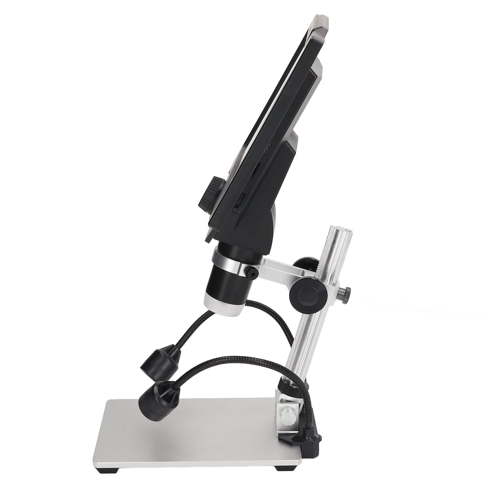Fafeicy 9-Zoll-LCD-Digitalmikroskop 1600X 12MP 1080P USB-Mikroskop mit 8 LED-Leuchten, Verstellbarem Ständer, für die Münzlöt-PCB-Inspektion (EU-Stecker)