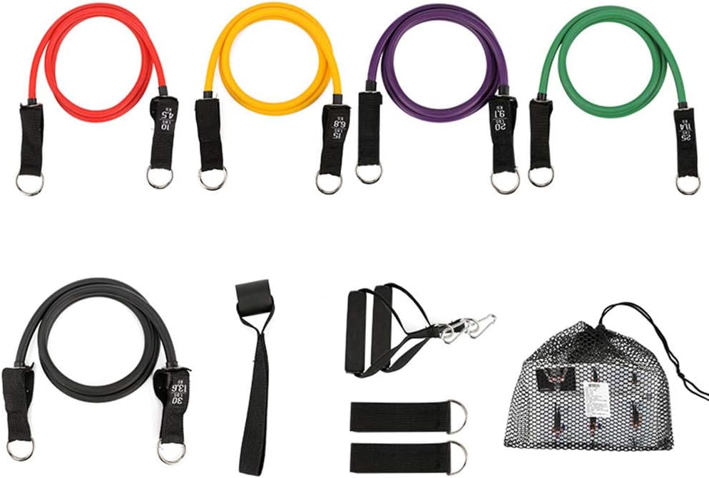 LSJA0 Exercise Bands Resistance Set Men, Elastic Band Gym Work Out Stretch Bands For Physical Therapy, Excersize Bands, With Handle, Door Anchor, Ankle Strap And Carry Bag