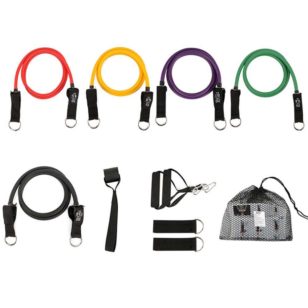 LSJA0 Exercise Bands Resistance Set Men, Elastic Band Gym Work Out Stretch Bands For Physical Therapy, Excersize Bands, With Handle, Door Anchor, Ankle Strap And Carry Bag