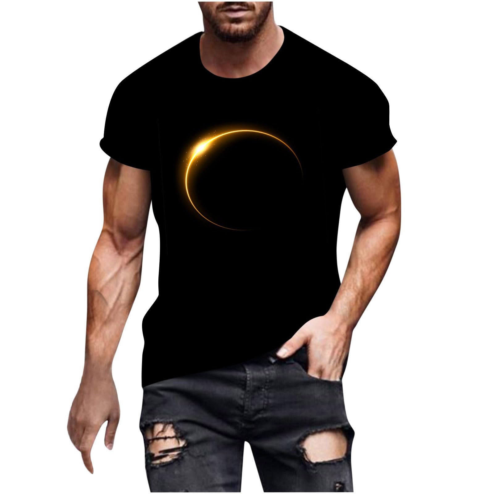 NUSGEAR Camiseta de Manga Corta Hombre 2024 impresión de Estrellas Moda Camisa Original Verano Casual T-Shirt Cuello Redondo Fiesta Basic Deportivos Tops tee Talla Grande Slim Fit