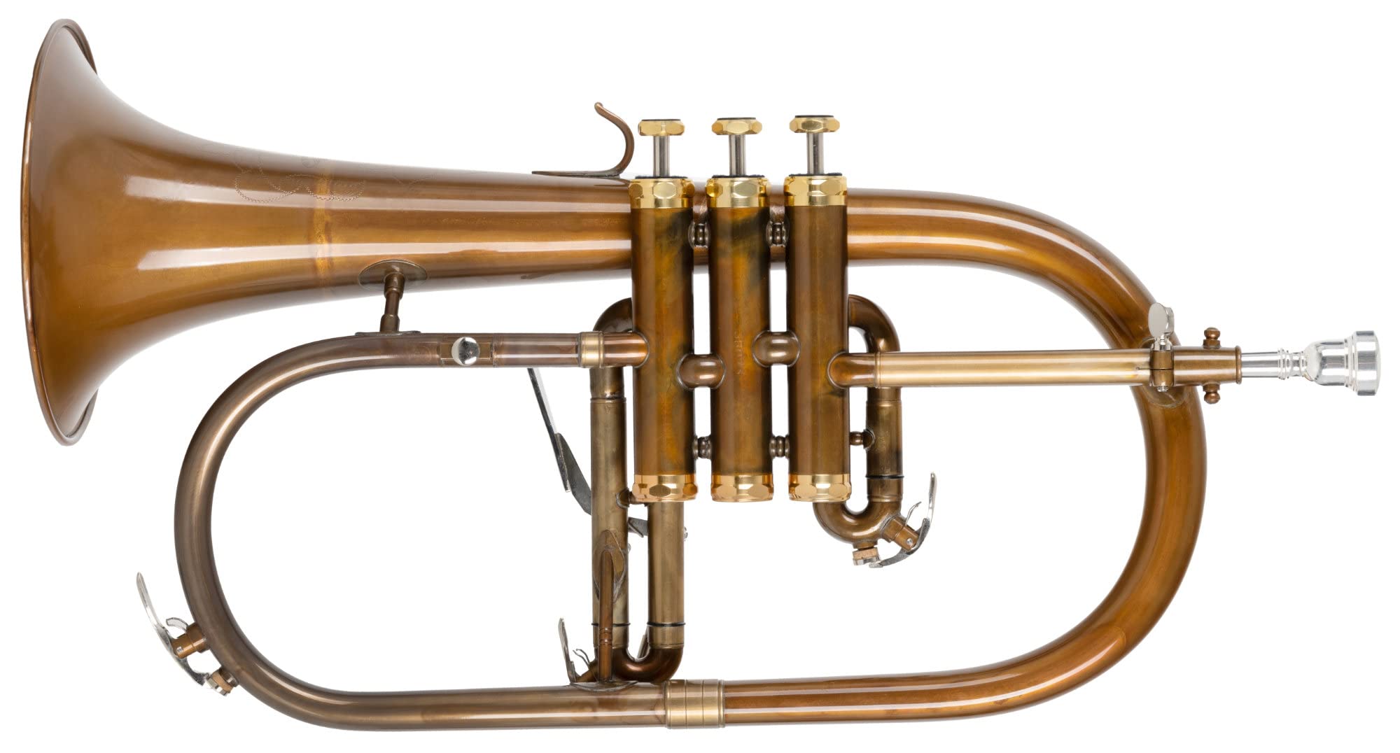 FH-60GV Bugle - en bronze phosphoreux - Accord : Bb - Pavillon Ø : 152 mm - avec étui léger - traité à l'acide et verni transparent