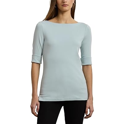 Lauren Ralph Lauren Petite Stretch Cotton Boatneck T Shirts Women