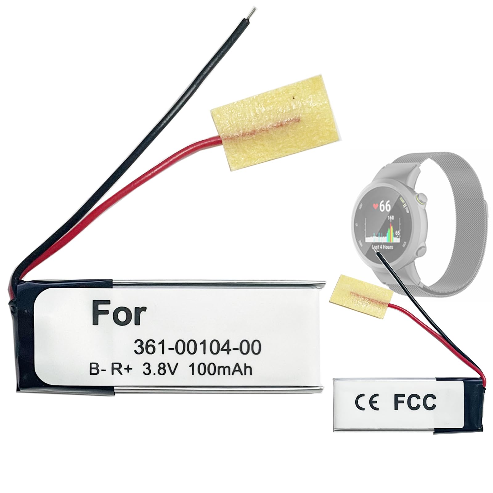 Aousavo 361-00104-00 Replacement Battery 361-00104-00 Compatible with Garmin Forerunner 45 Swim 2 Smartwatch