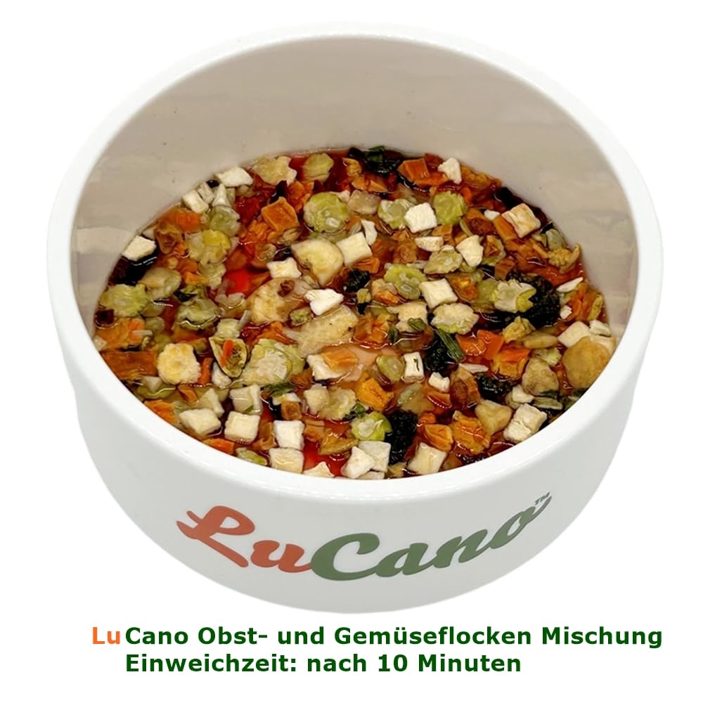 10 kg LuCano Hunde Barf Ergänzungsfutter Obst + Gemüseflocken für ausgewachsene Hunde | ohne Zuzsatz von Gluten und Getreide | Gemüse Hund Hundefutter Barf Hundeflocken