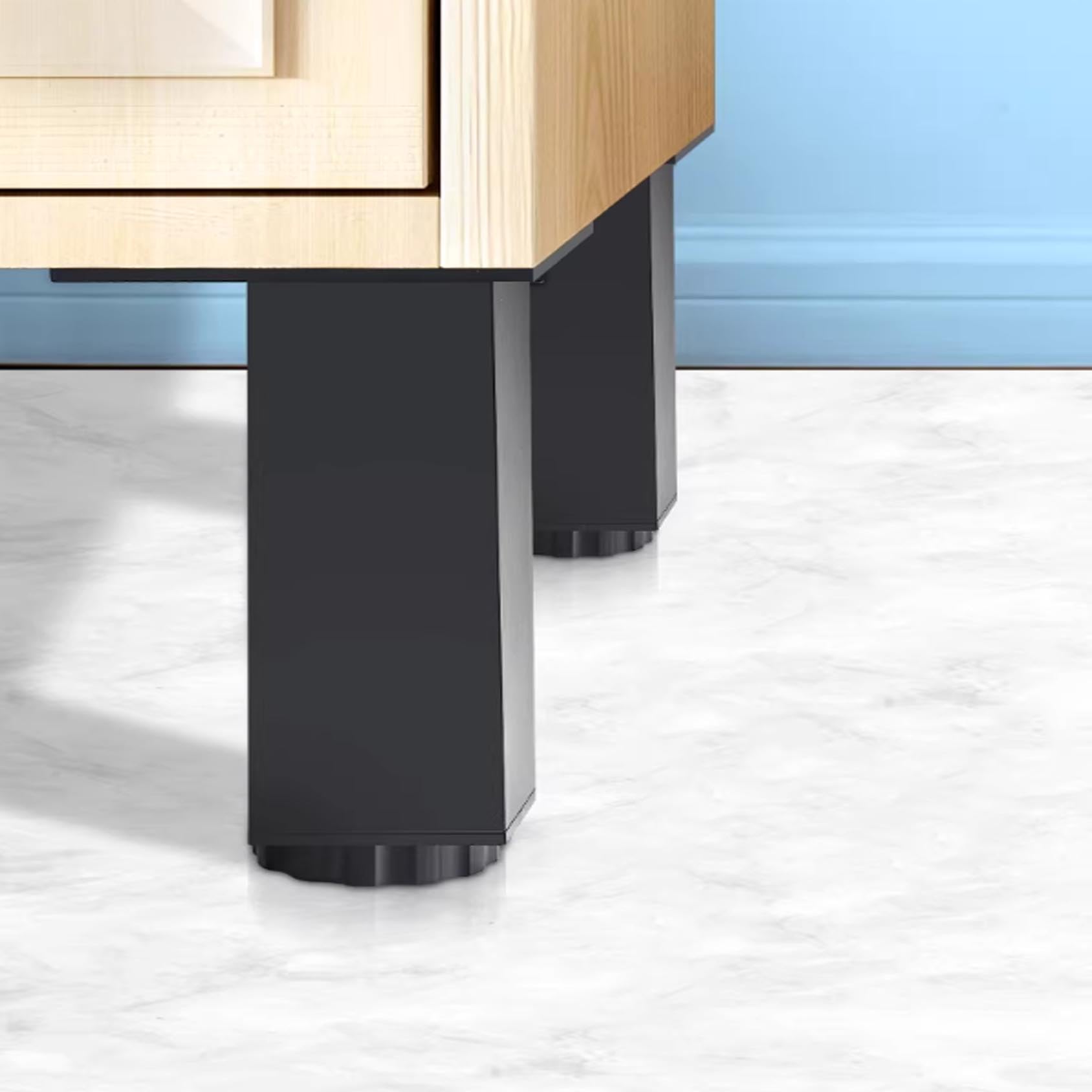 4 Piezas Patas de Negras Sofá, Patas Aleación de Aluminio Gabinete,Ajustables Pies de Armarios Metal,Muebles para Mesita de Noche (35cm)