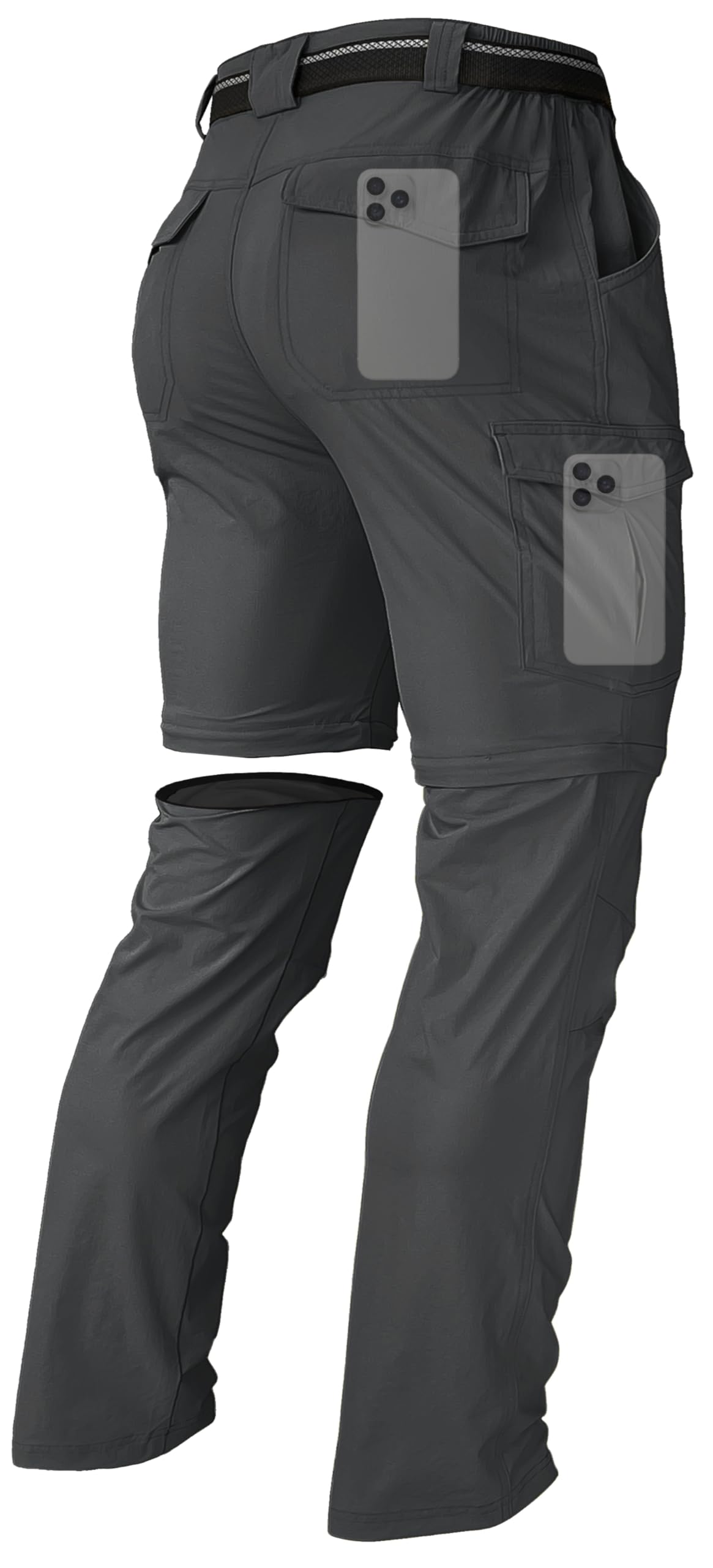 Men's Hiking Convertible Zip Off Pants Outdoor Waterproof Quick Dry Lightweight Fishing Safari Travel Cargo Work Pants
