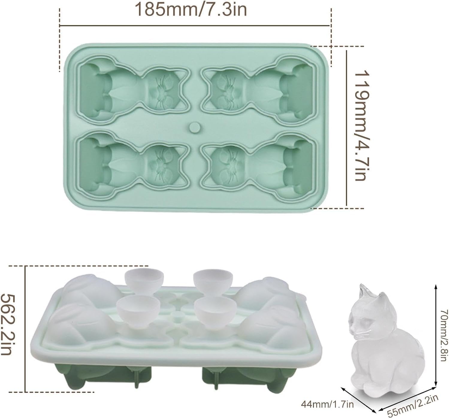 Amazon | 製氷皿 製氷器 猫アイスキューブ型 可愛い 3D 猫型アイス