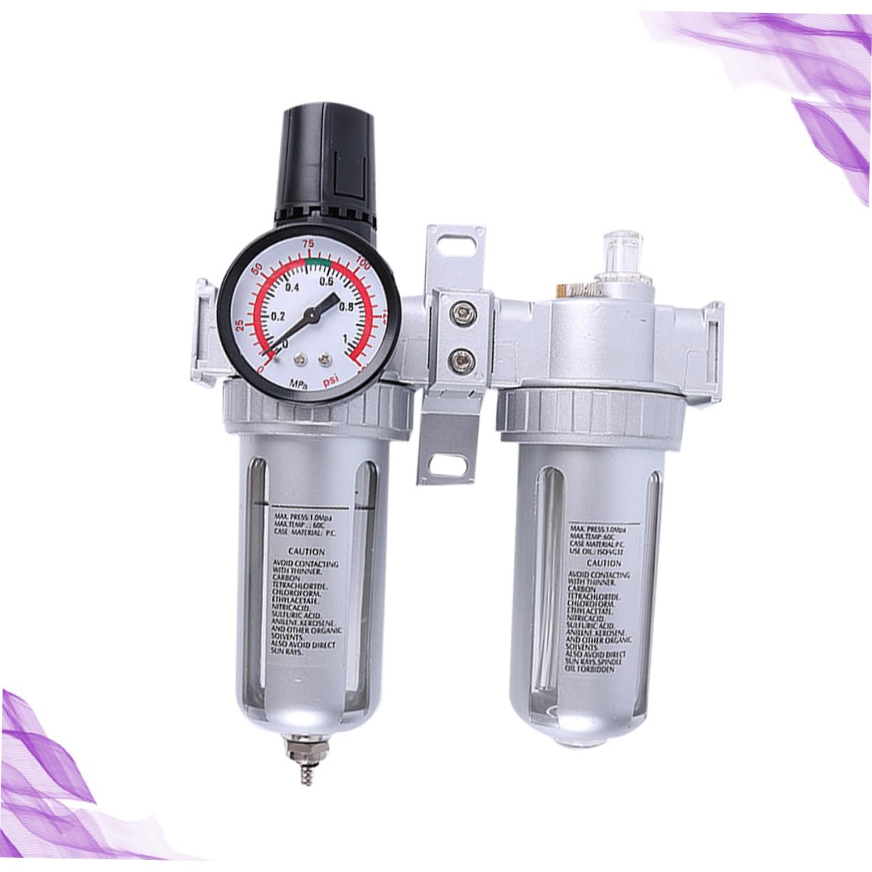 Homoyoyo Regolatore Del Compressore d Aria Separatore Olio-acqua Filtro Regolatore Scarico Automatico Per Utensili Pneumatici e Installazione Gas